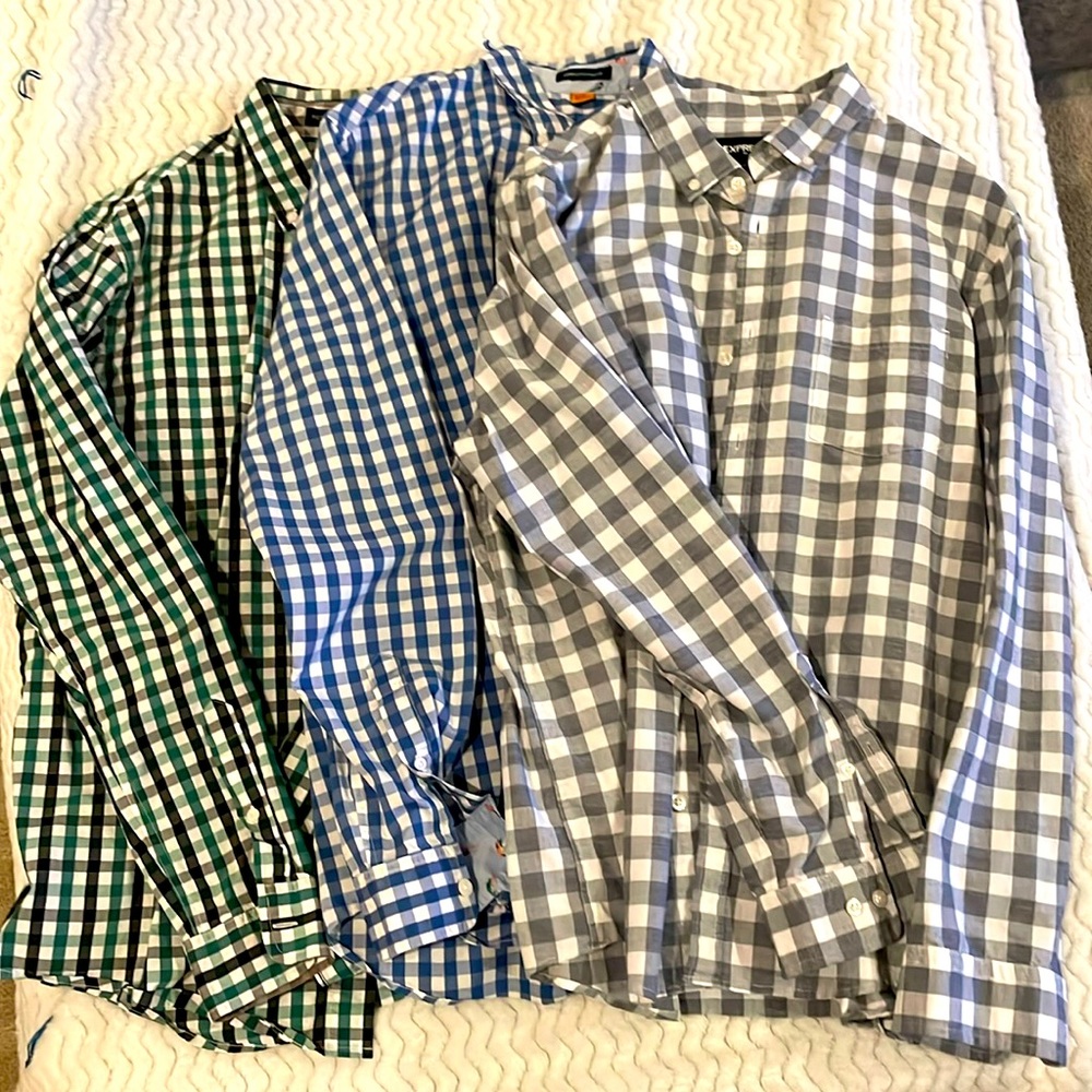 Mens Lot - 3 long sleeve button downs. All size Large.
